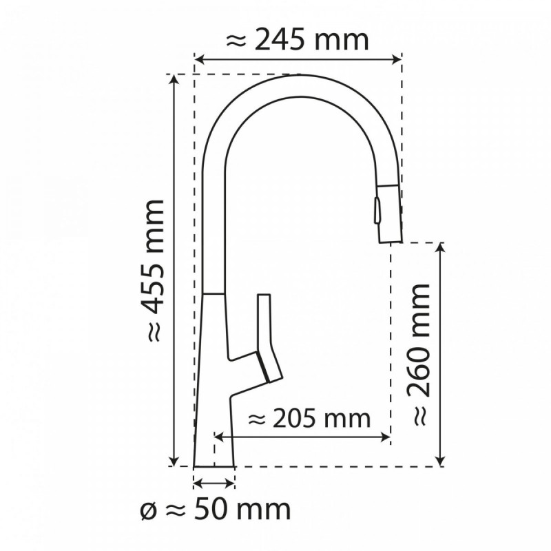 WK 9 Sphere in stainless steel look, Kitchen Faucet with arched spout and pull-out spray WK 9 Sphere in stainless steel look, Kitchen Faucet with arched spout and pull-out spray
