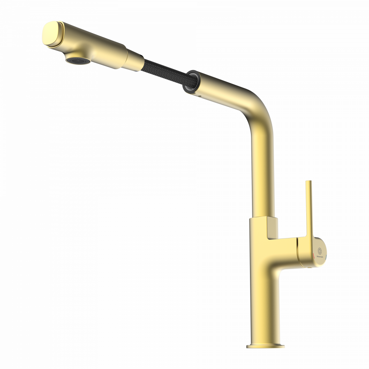 WK 11 in gold look, Kitchen Faucet with straight spout and pull-out spray