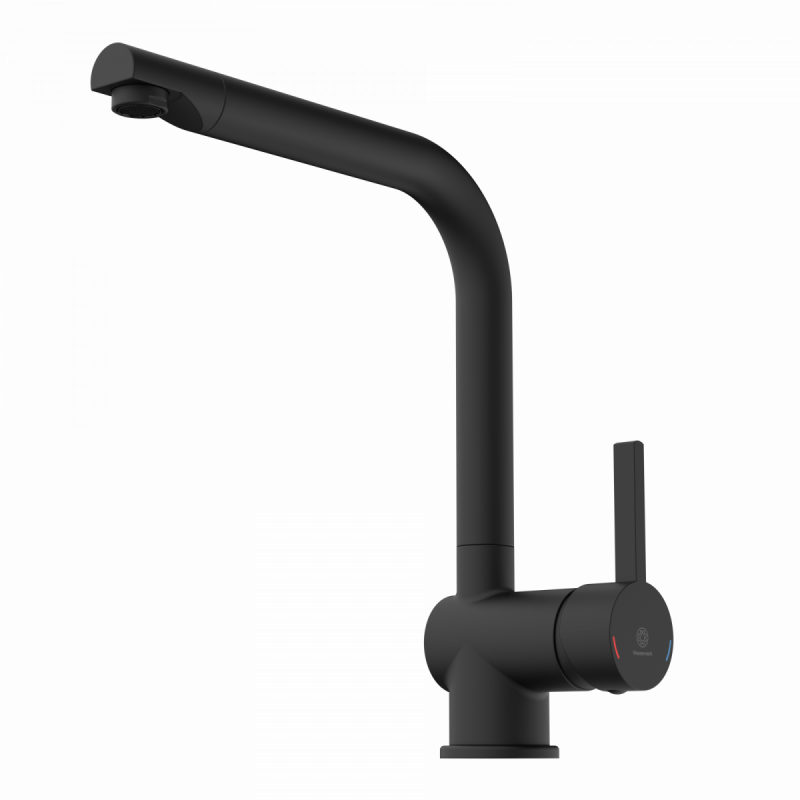 WK 4 in black, Kitchen Faucet with timeless straight spout