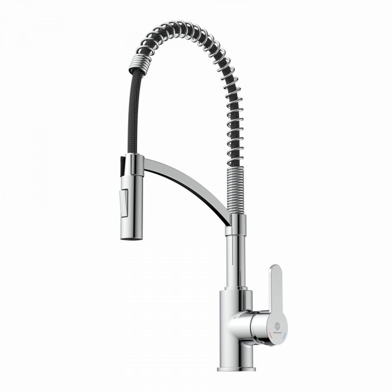 WK 3 in chrome, Kitchen Faucet with innovative spiral spring design