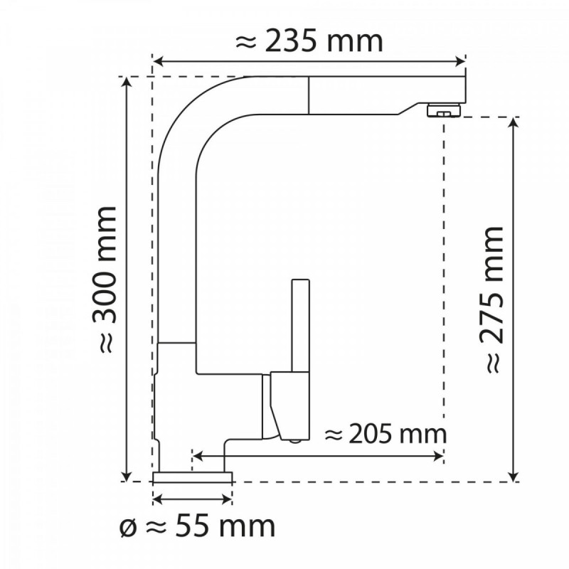 WK 4 Pro in stainless steel look, Kitchen Faucet with pull-out spout