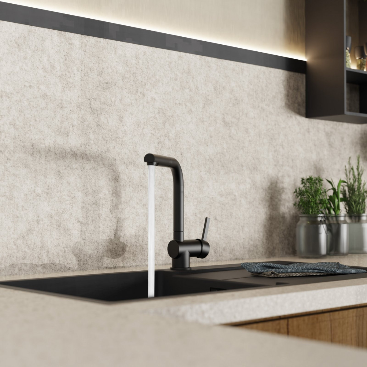 WK 4 Pro in black, Kitchen Faucet with pull-out spout