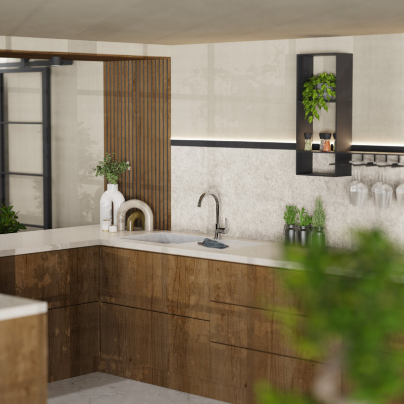 WK 5 en chrome, Mitigeur de cuisine avec sortie classique en arc de cercle