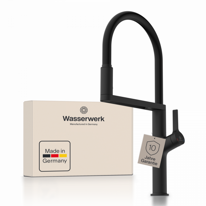WK 2 in black, Kitchen Faucet semi-pro with pull-down soft-touch hose