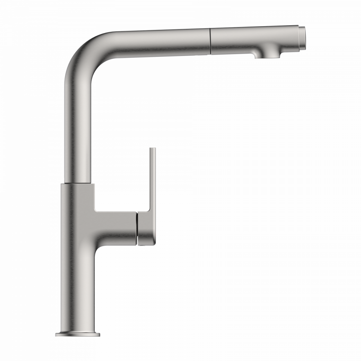 WK 11 in stainless steel look, Kitchen Faucet with straight spout and pull-out spray