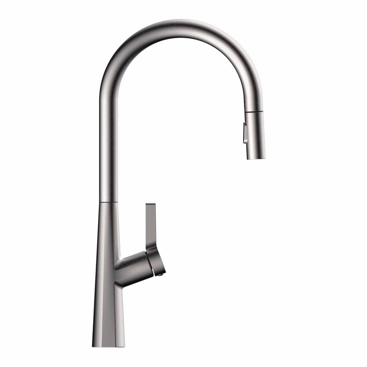 WK 9 Sphere in stainless steel look, Kitchen Faucet with arched spout and pull-out spray
