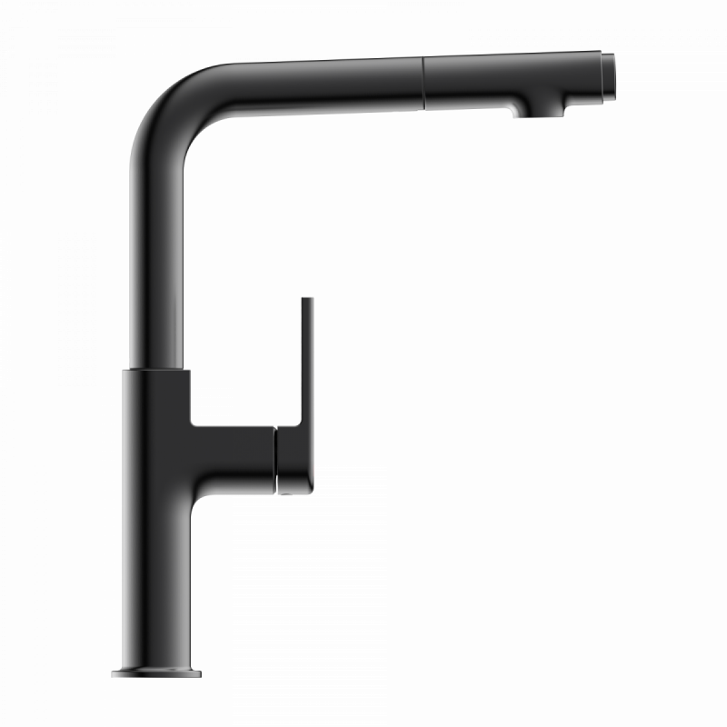 WK 11 in matte graphite, Kitchen Faucet with straight spout and pull-out spray