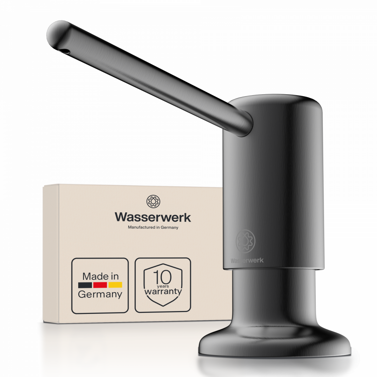 Zeepdispenser, dispenser voor vloeibare zeep in mat grafiet