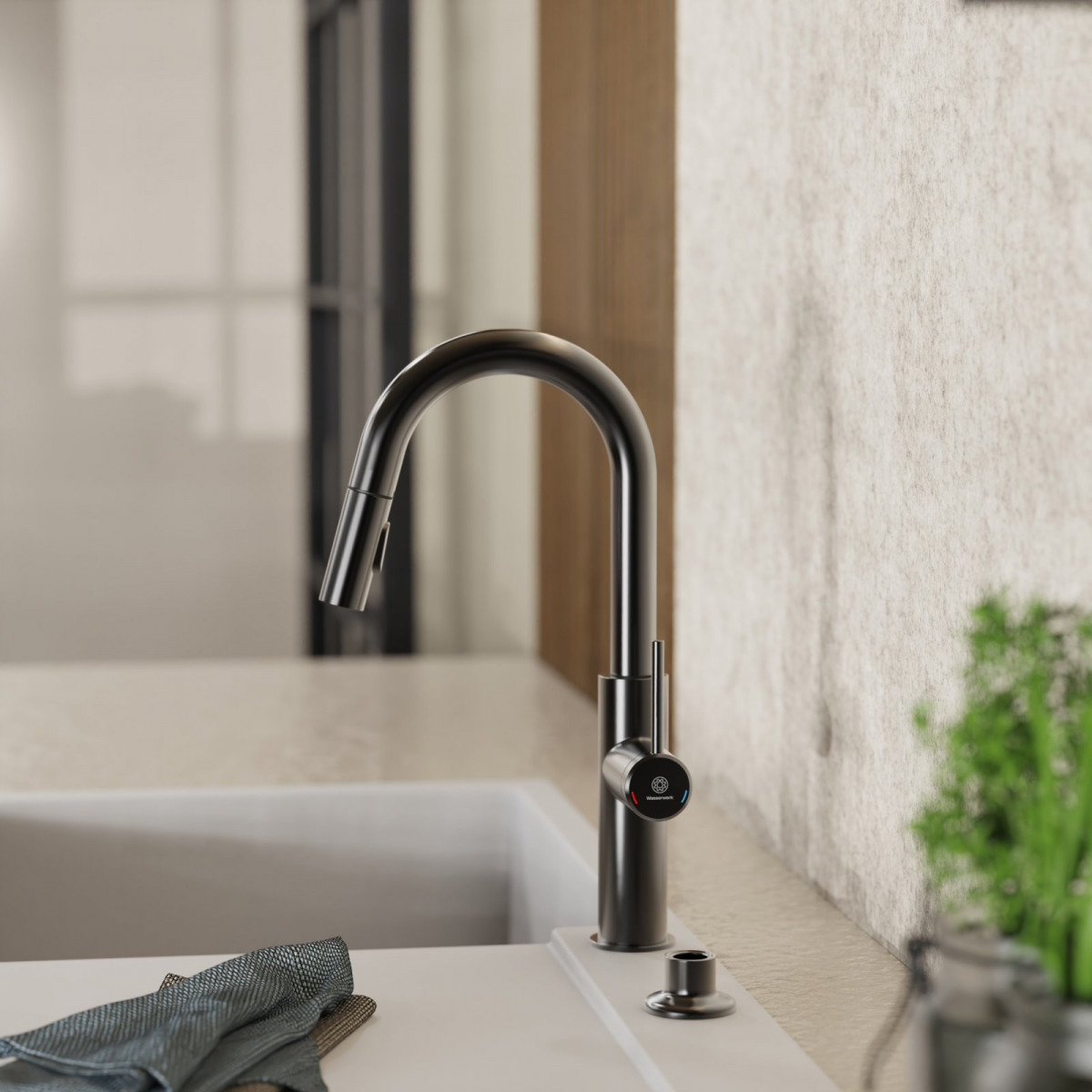 Soap Dispenser, Dispenser for liquid soap in matte graphite