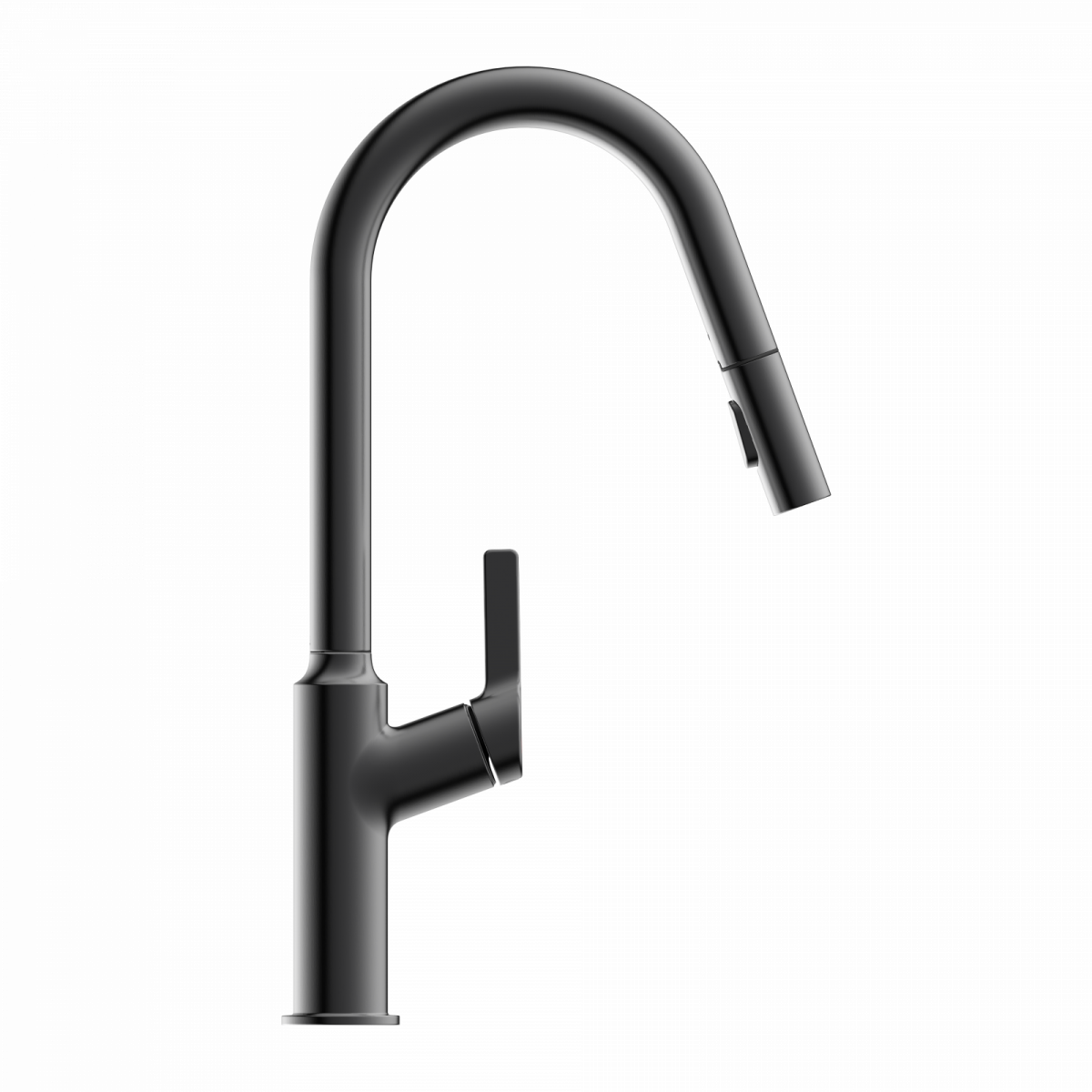 WK 12 in matte graphite, Kitchen Faucet with curved spout and pull-down spray