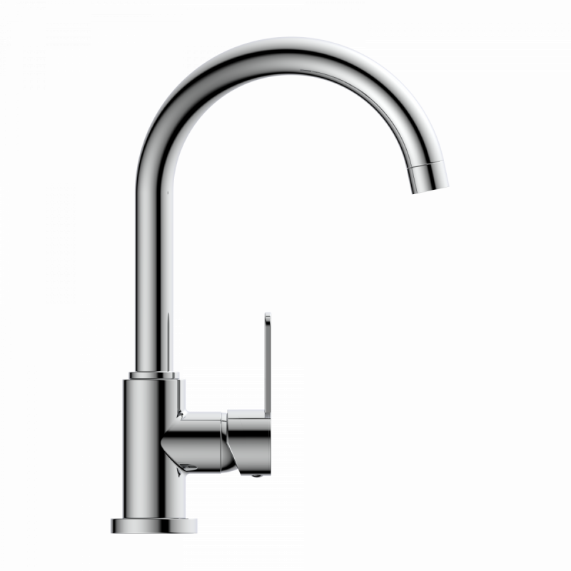 WK 5 in chrome, Kitchen Faucet with classic curved spout