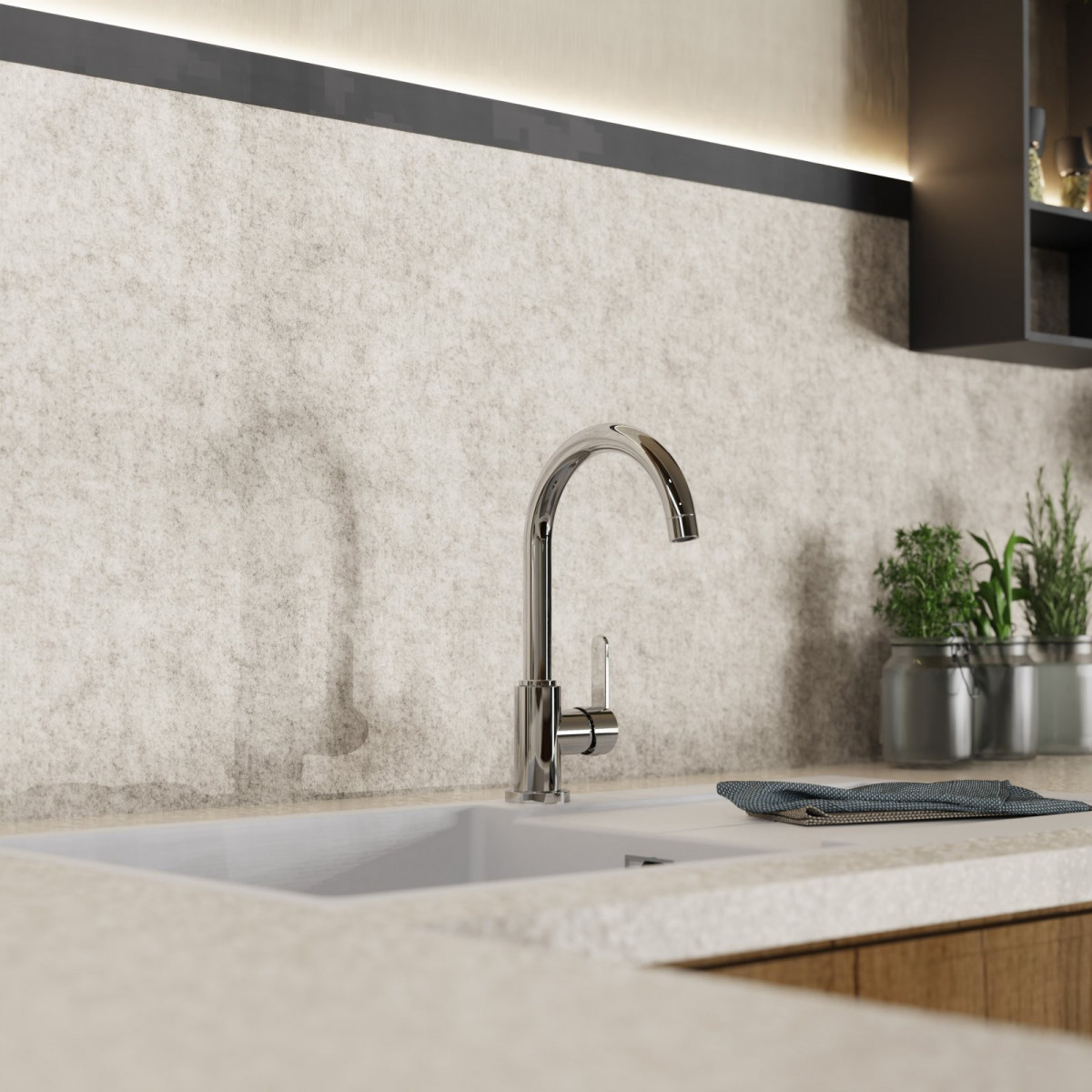 WK 5 in chrome, Kitchen Faucet with classic curved spout