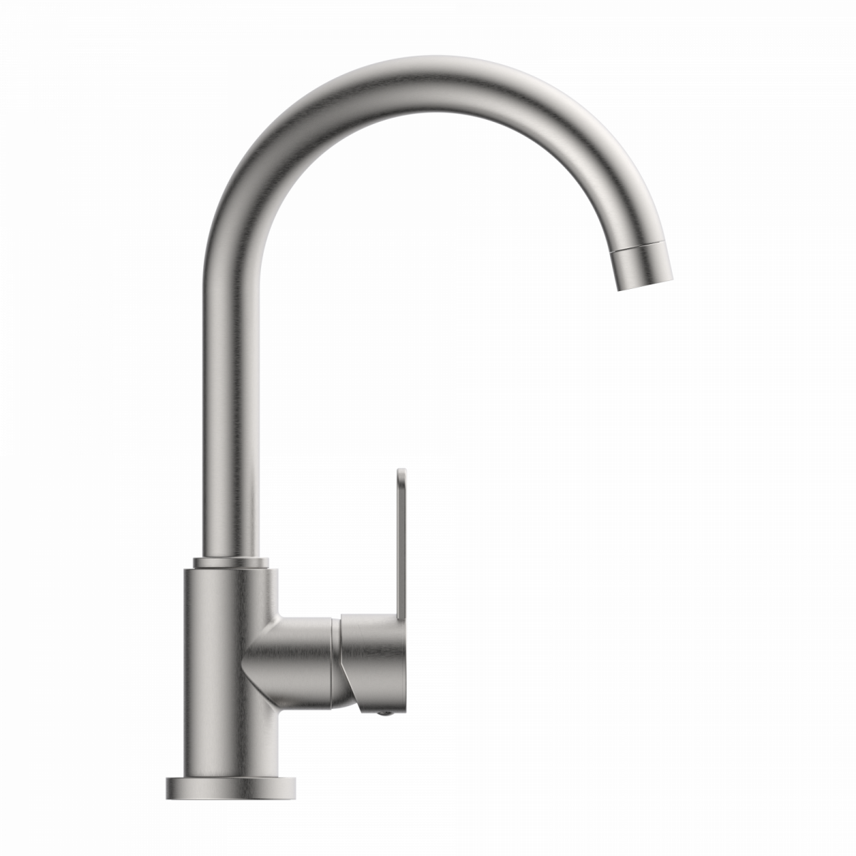WK 5 in stainless steel look, Kitchen Faucet with classic curved spout