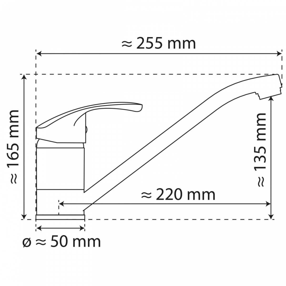 WK 8 in chroom, Keukenkraan met 360° draaibare uitloop