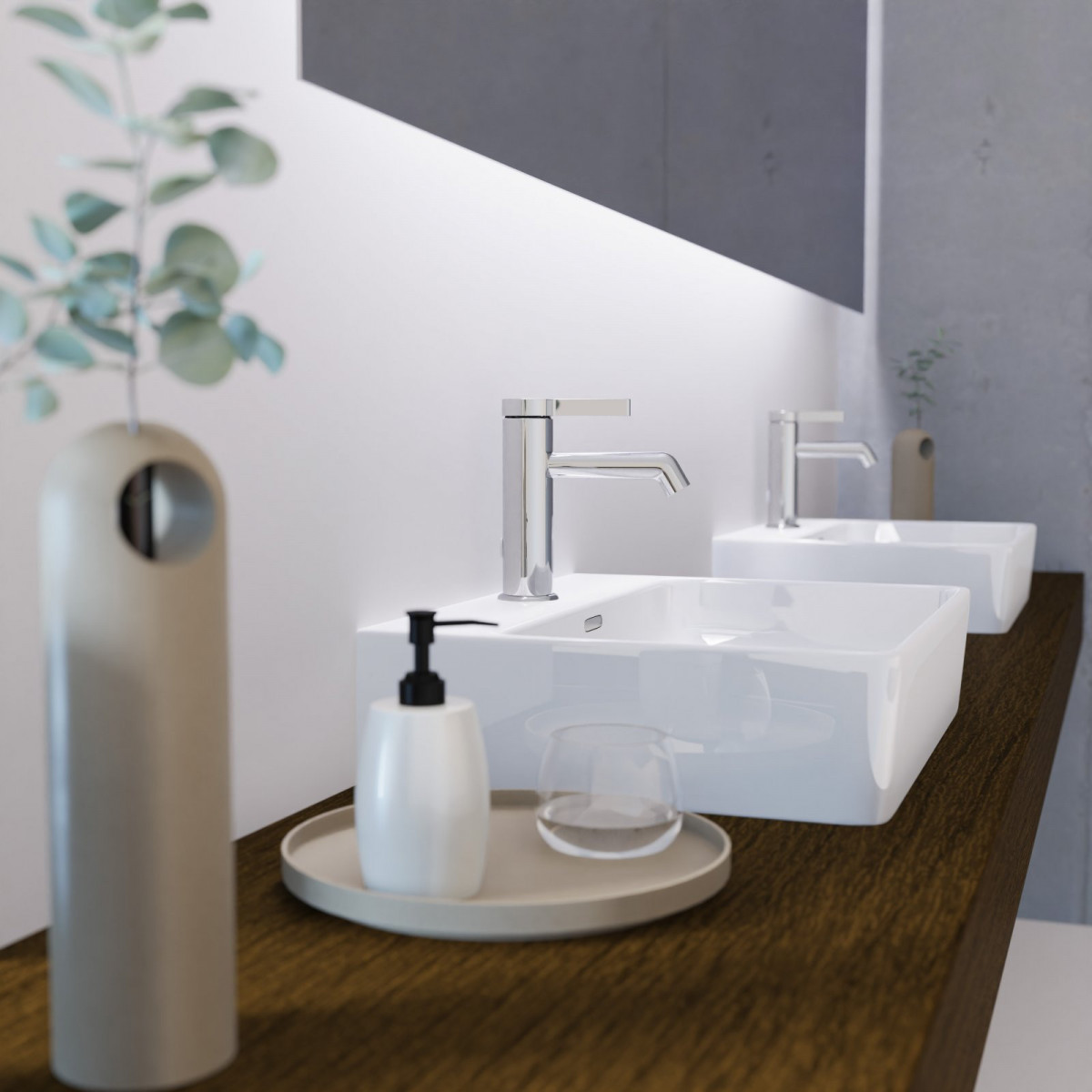 WT 11 in Chrom, Waschtischarmatur mit minimalistischem Design