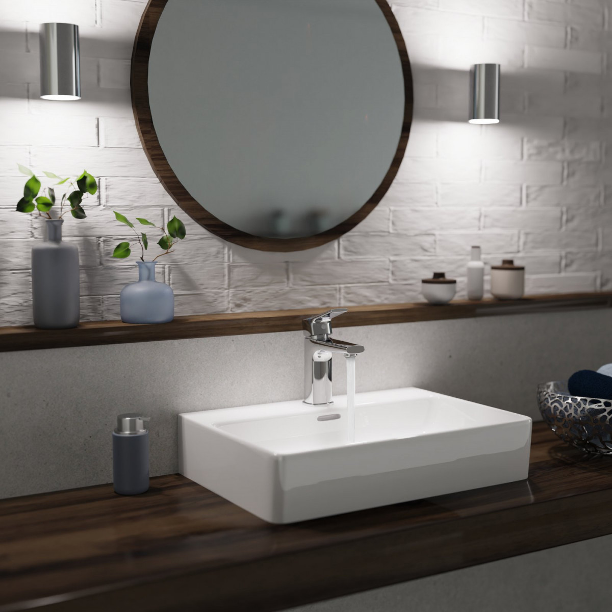 WT 13 in chrome, Washbasin faucet with straight spout