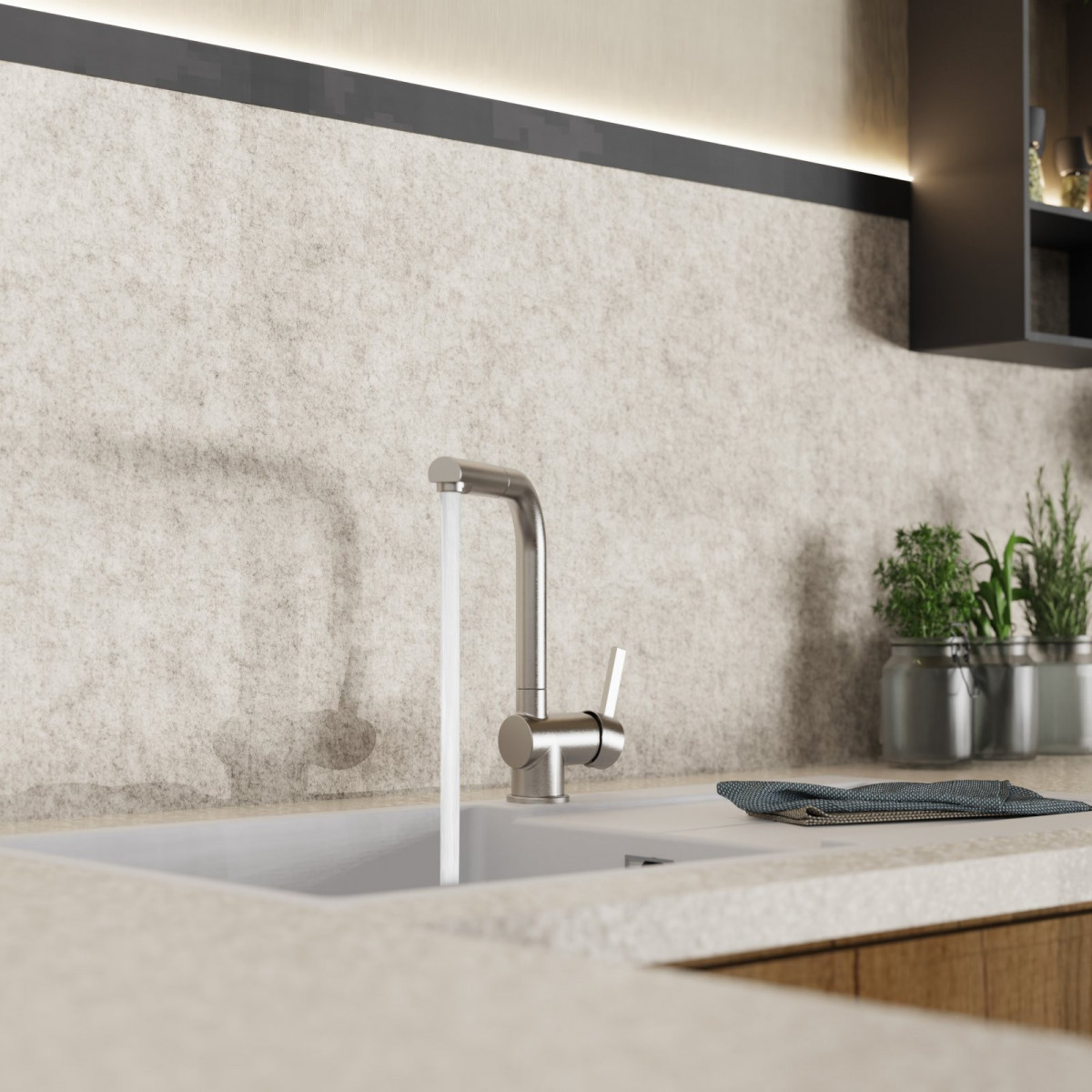 WK 4 Pro in stainless steel look, Kitchen Faucet with pull-out spout