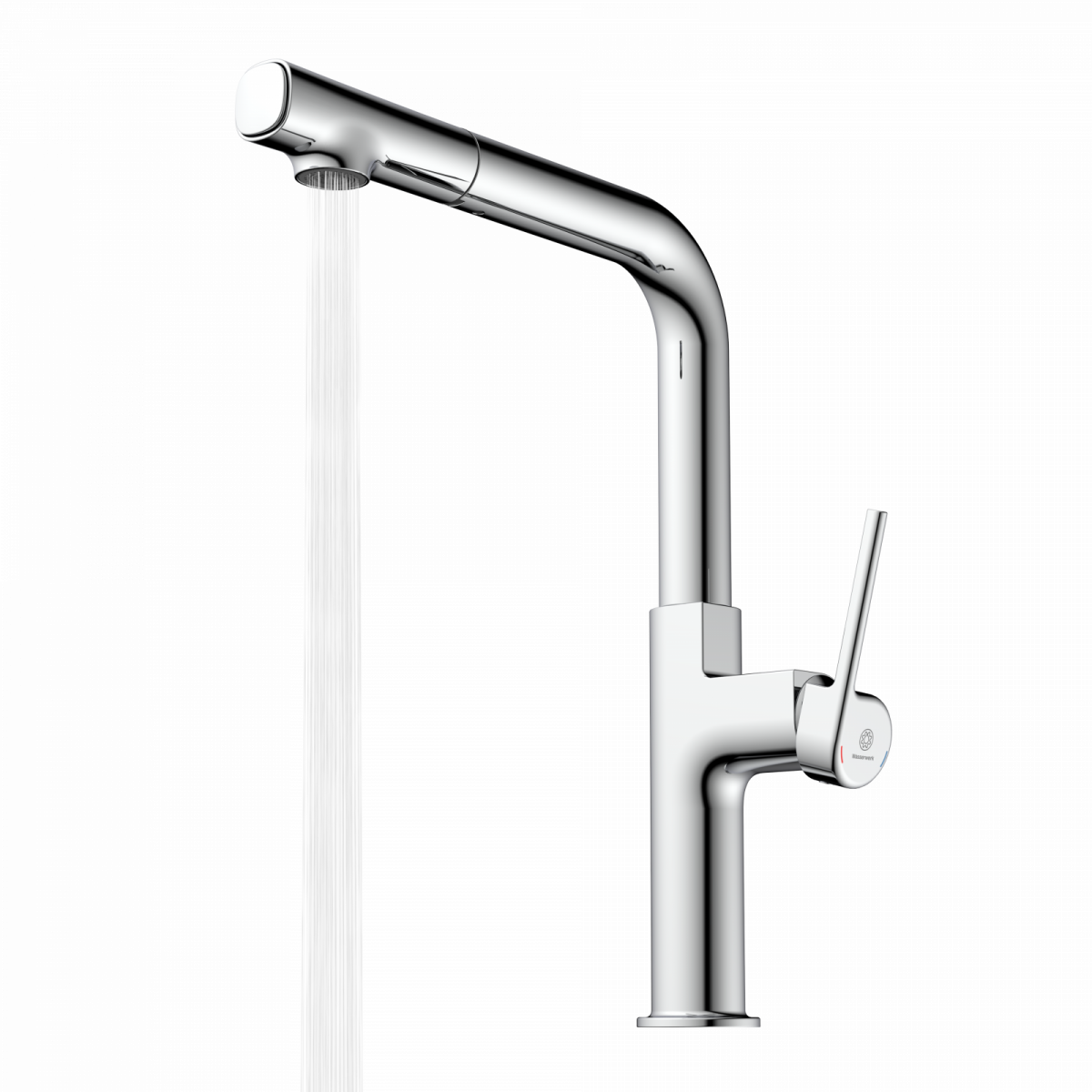 WK 11 in chrome, Kitchen Faucet with straight spout and pull-out spray