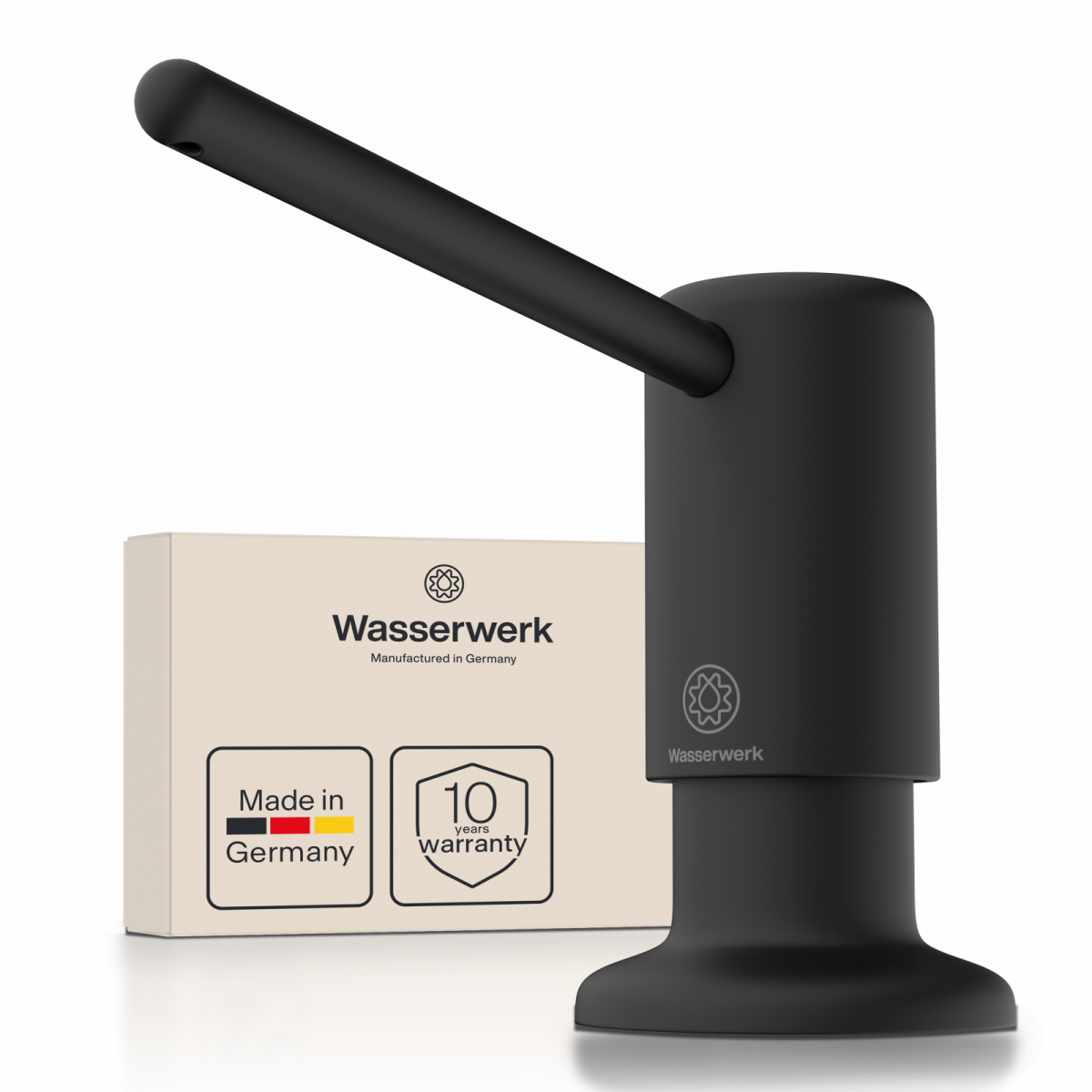 Zeepdispenser, dispenser voor vloeibare zeep in zwart