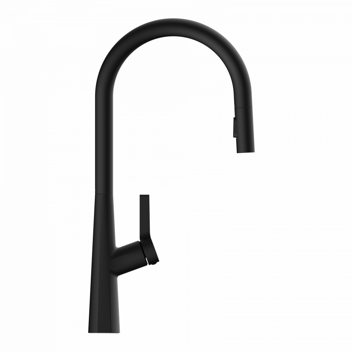 WK 9 Sphere in black, Kitchen Faucet with arched spout and pull-out spray