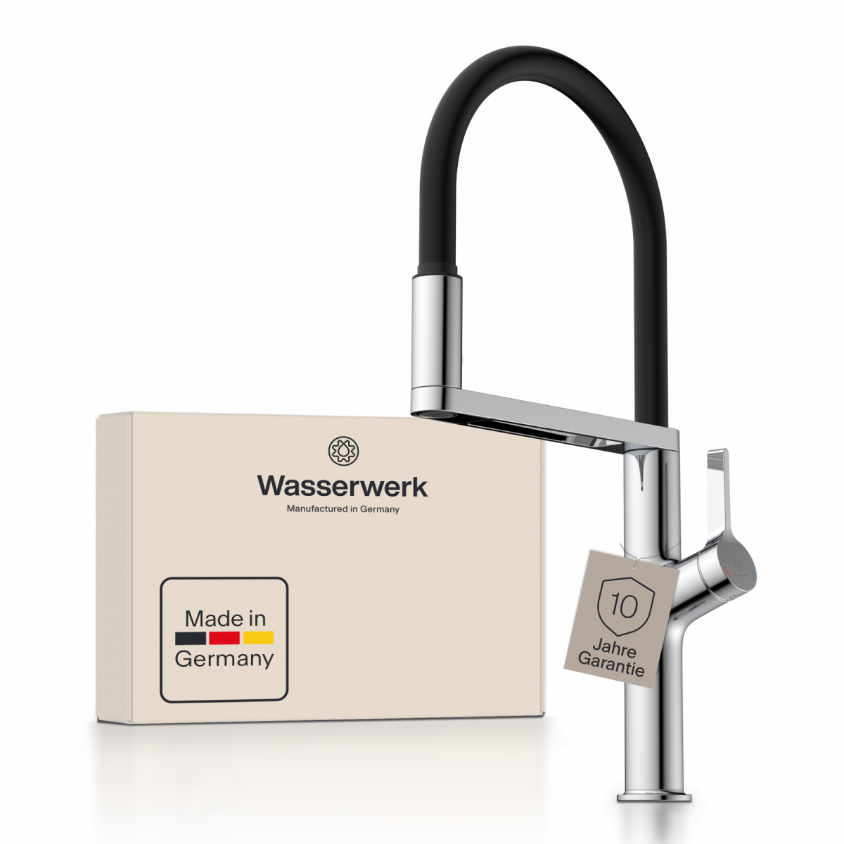 WK 2 in chrome, Kitchen Faucet semi-pro with pull-down soft-touch hose