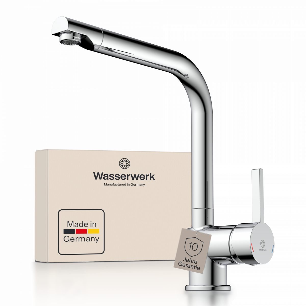 WK 4 in chrome, Kitchen Faucet with timeless straight spout