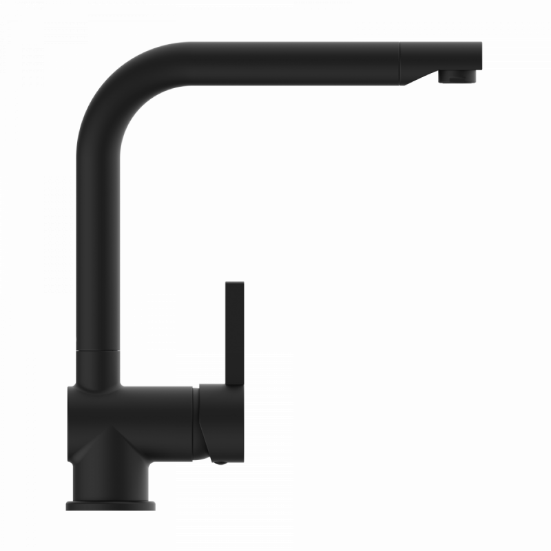 WK 4 in black, Kitchen Faucet with timeless straight spout