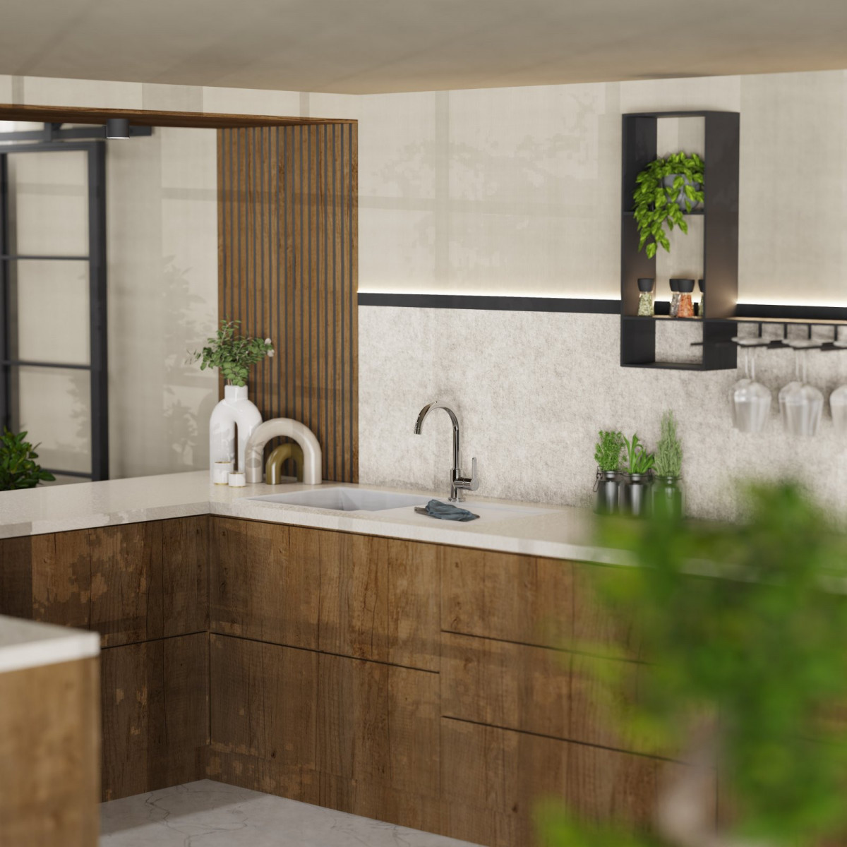 WK 5 in chrome, Kitchen Faucet with classic curved spout