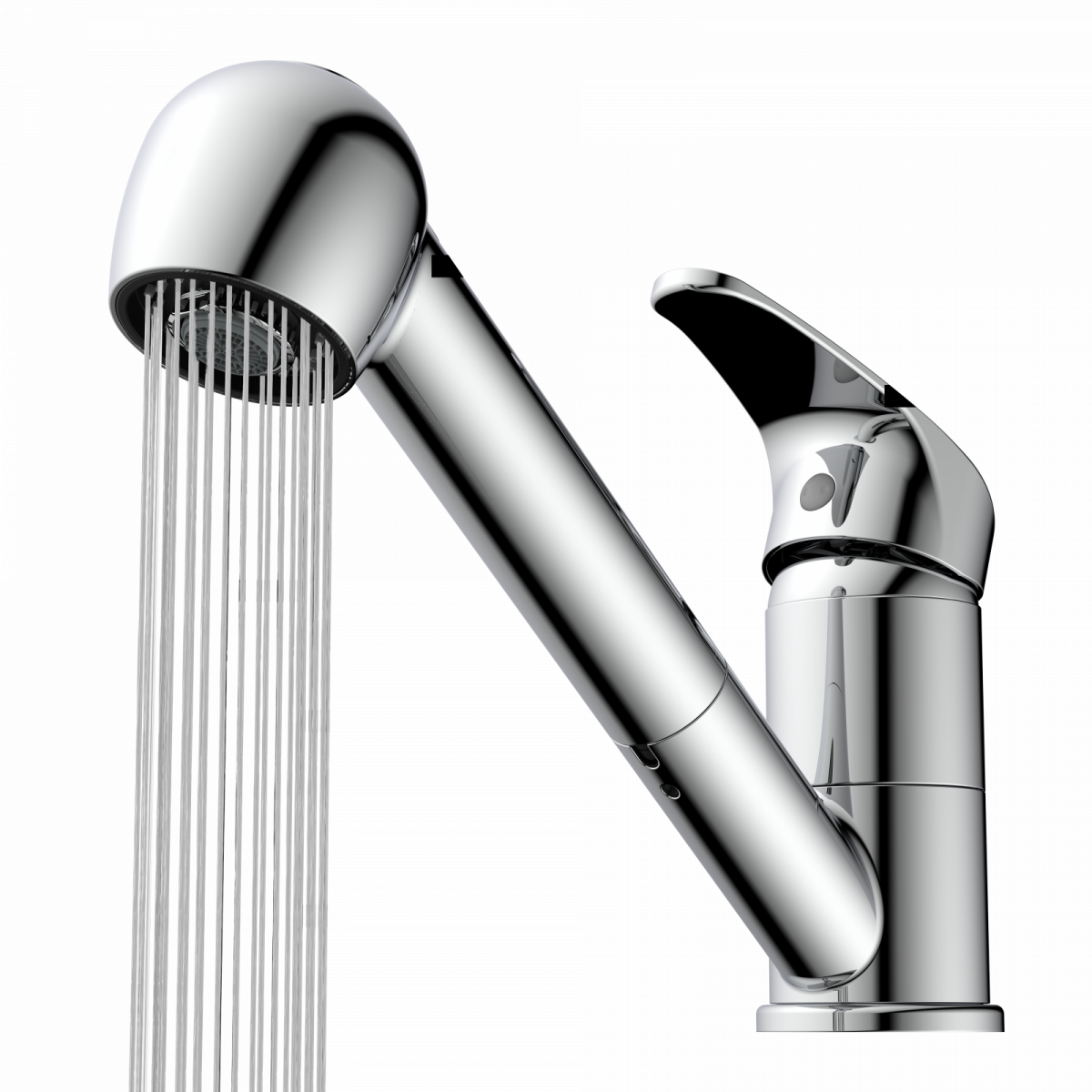 WK 7 in Chrome, Kitchen Faucet with pull-out sprayer