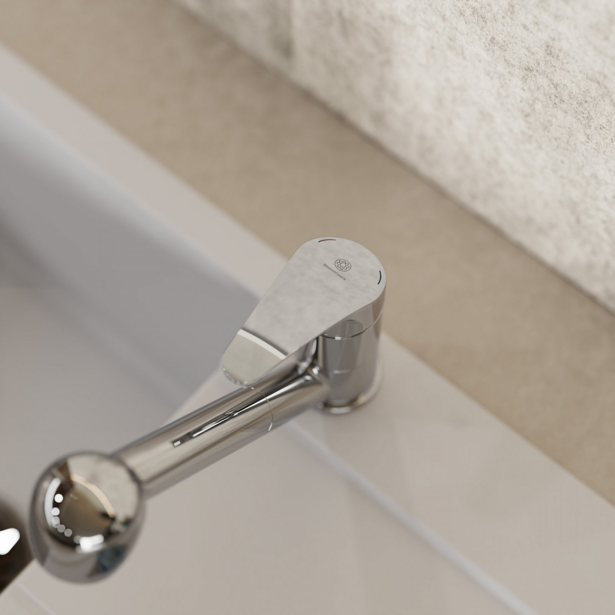 WK 7 in Chrome, Kitchen Faucet with pull-out sprayer