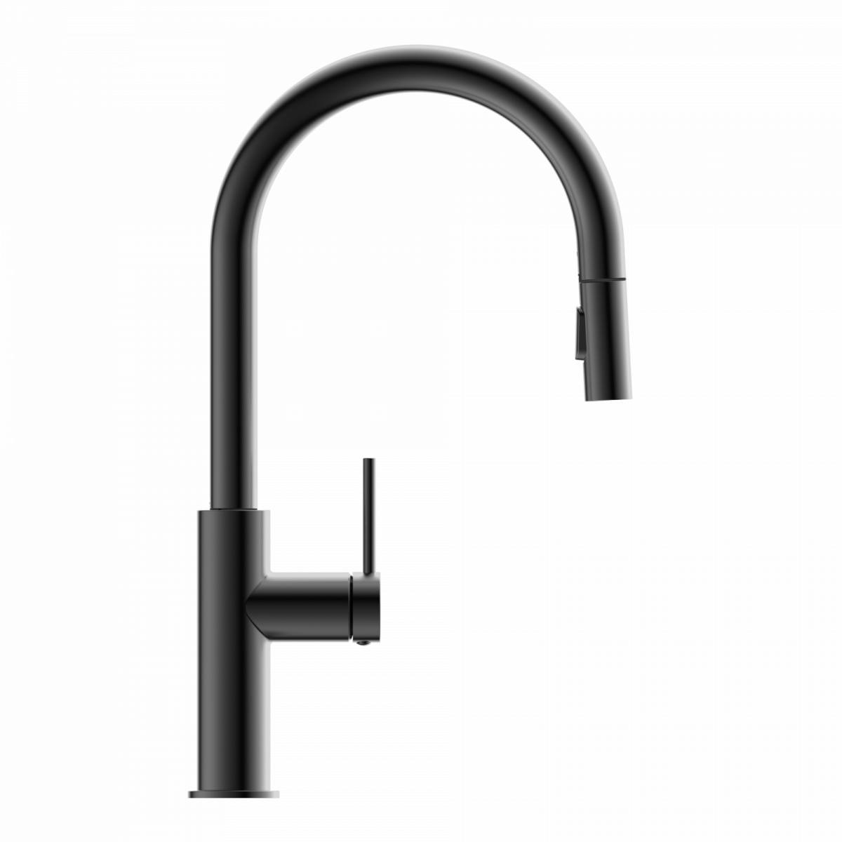WK 13 Sphere in matte graphite, Kitchen Faucet with arched spout and pull-down spray