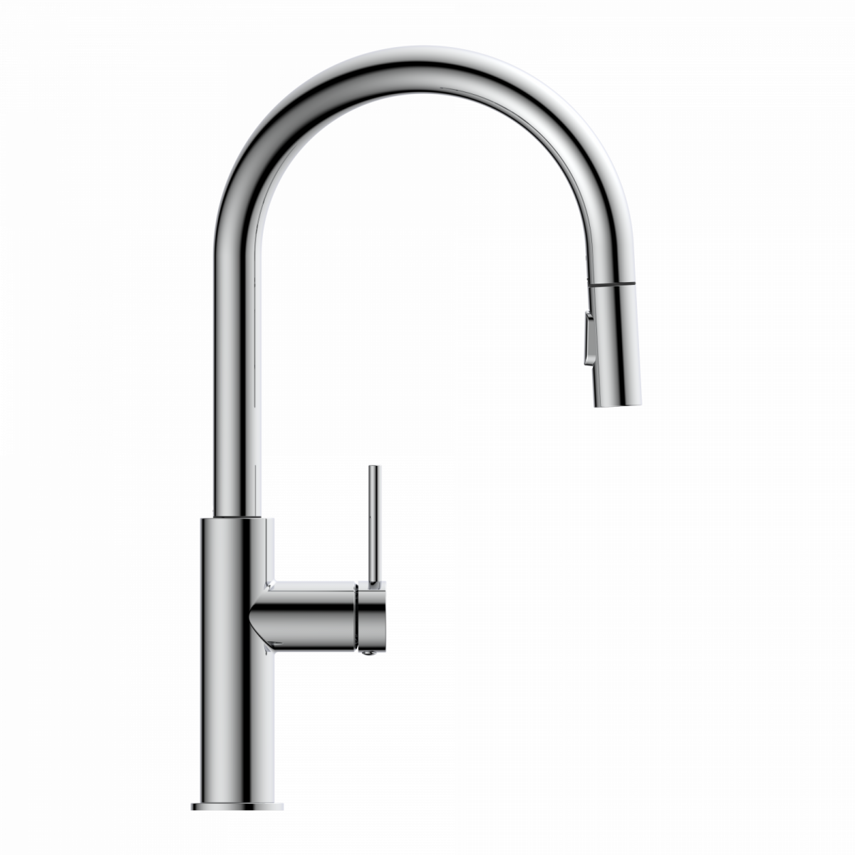 WK 13 Sphere in chrome, Kitchen Faucet with arched spout and pull-down spray