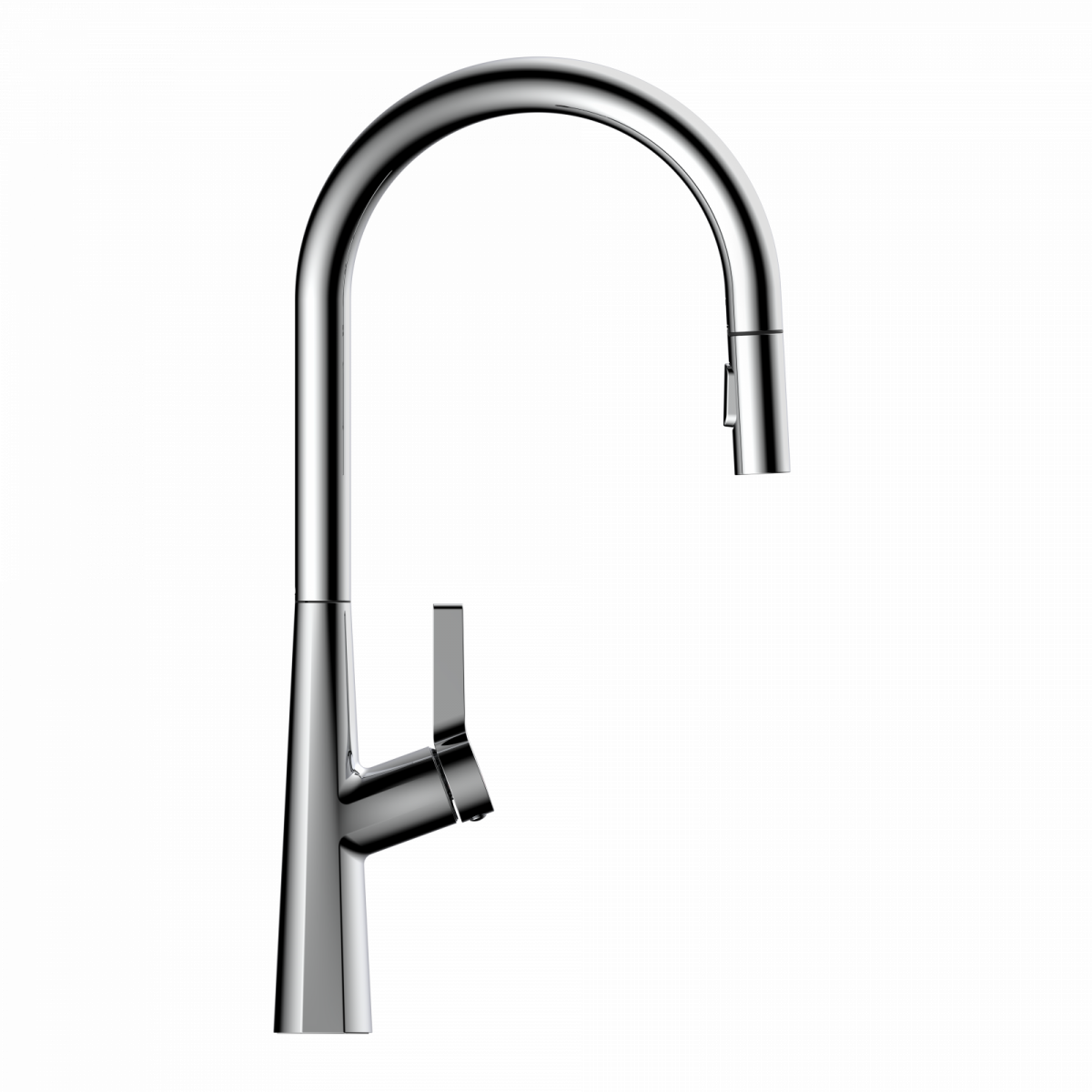 WK 9 Sphere in chrome, Kitchen Faucet with arched spout and pull-out spray