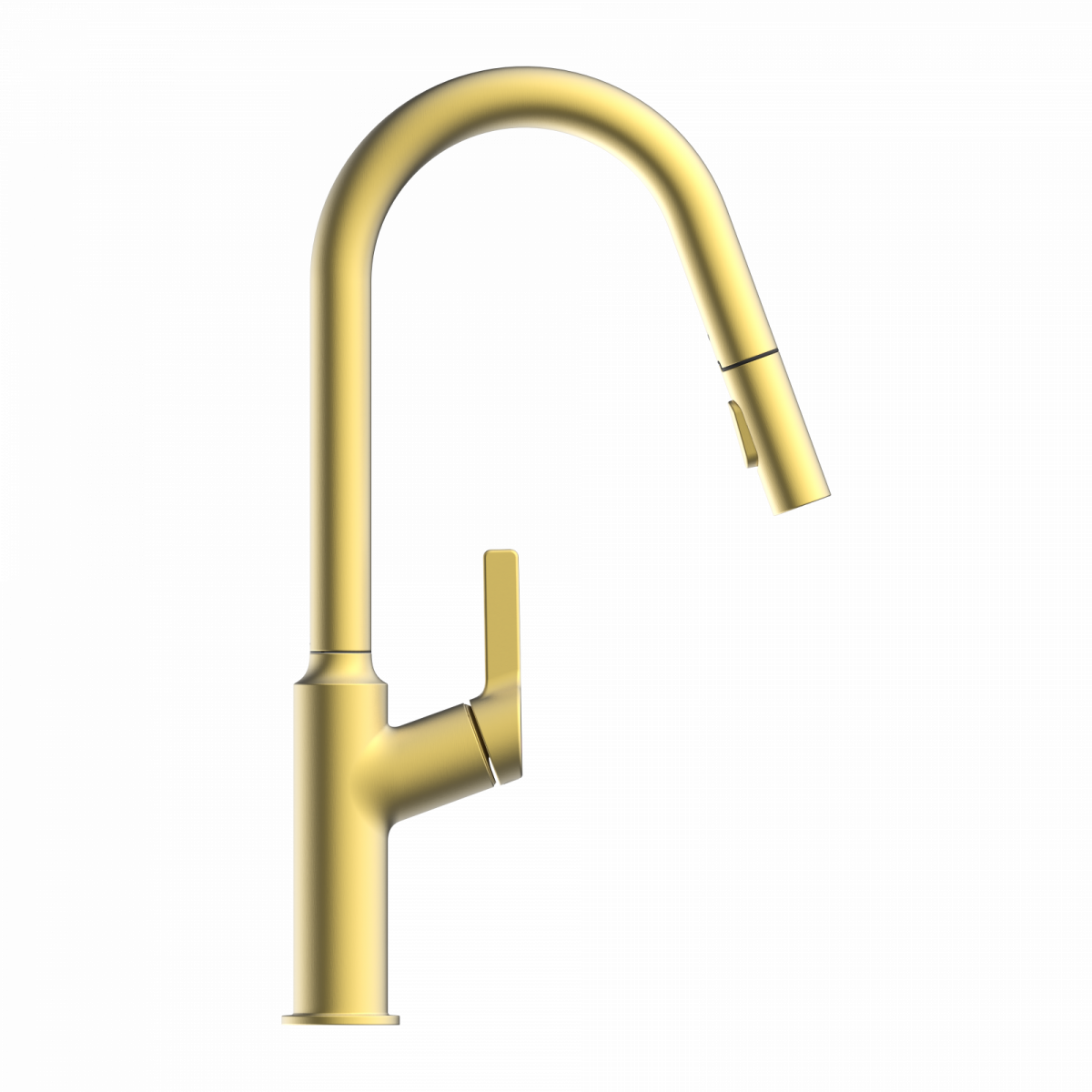 WK 12 in gold look, Kitchen Faucet with curved spout and pull-down spray