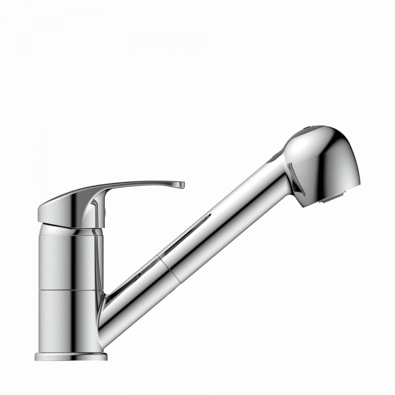 WK 7 in Chrome, Kitchen Faucet with pull-out sprayer