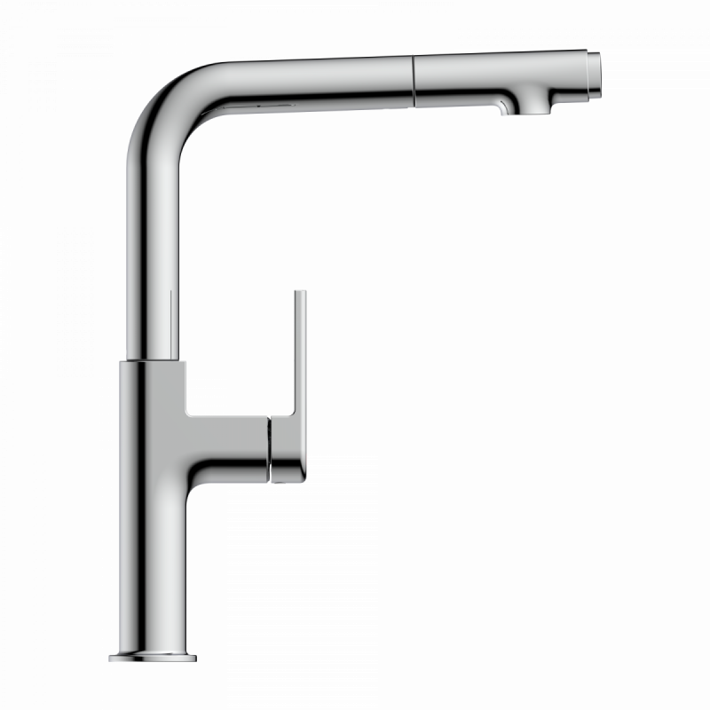WK 11 in chrome, Kitchen Faucet with straight spout and pull-out spray