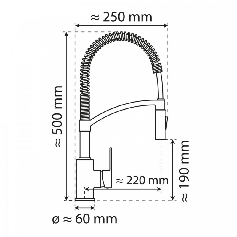 WK 3 in Chrom, K&uuml;chenarmatur mit innovativem Spiralfeder-Design