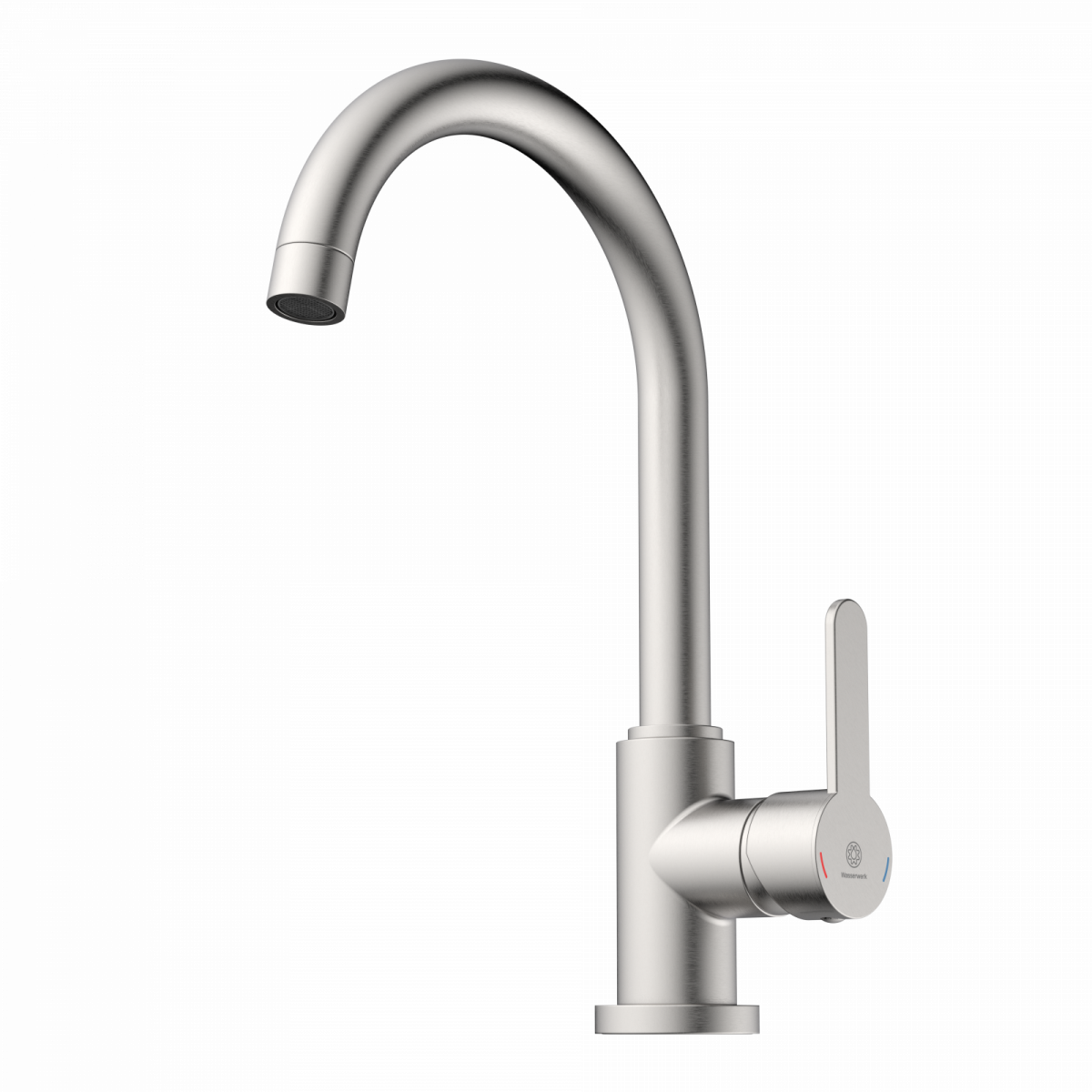 WK 5 in stainless steel look, Kitchen Faucet with classic curved spout