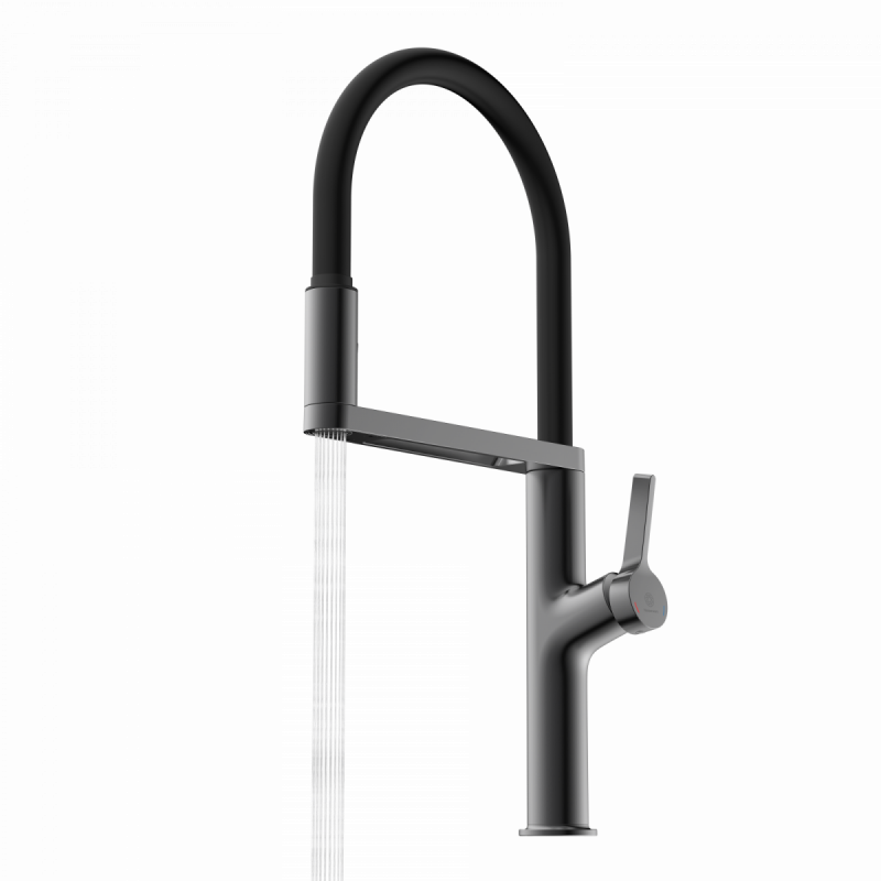 WK 2 in matte graphite, Kitchen Faucet semi-pro with pull-down soft-touch hose