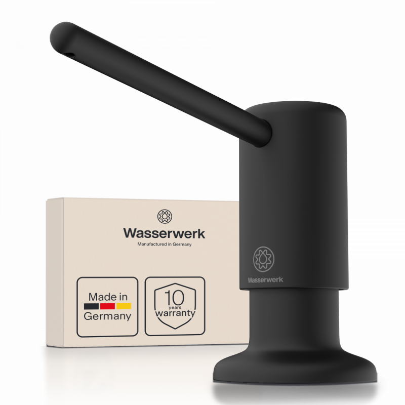 Zeepdispenser, dispenser voor vloeibare zeep in zwart