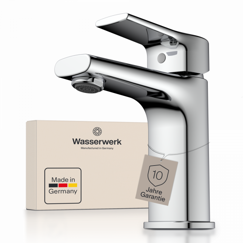 WT 13 in chrome, Washbasin faucet with straight spout