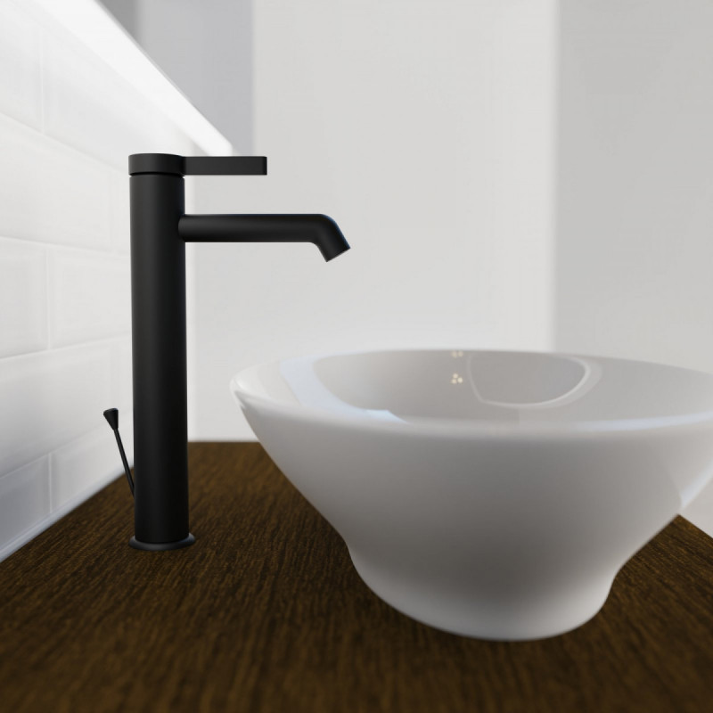 WT 11 XL in Schwarz, Waschtischarmatur f&uuml;r Aufsatzwaschbecken