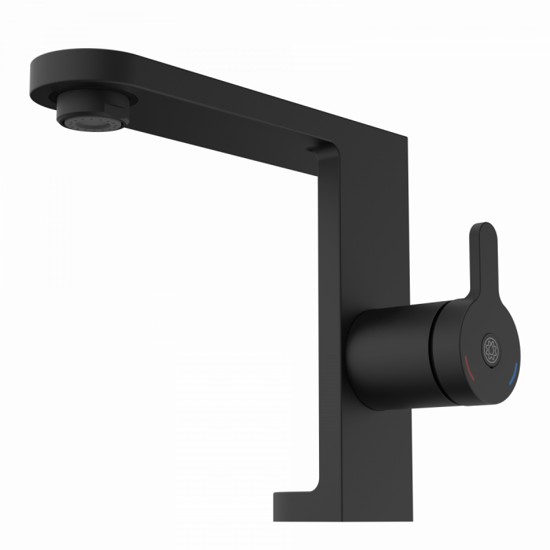 WT 15 in Schwarz, Waschtischarmatur mit innovativem Design