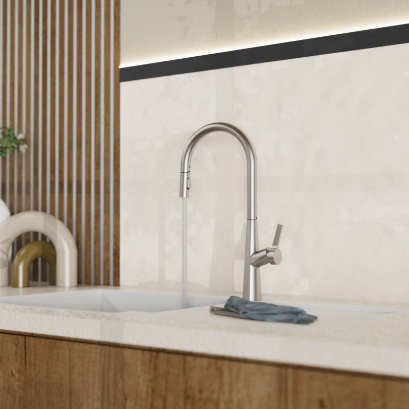 Kitchen faucet WK 9 Sphere • stainless steel look • Wasserwerk